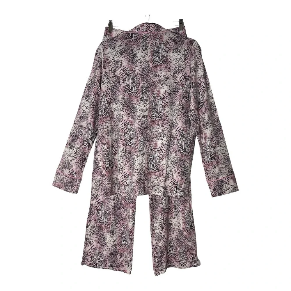 SKIMS Sleep Set Medium Bloom Mini Multi Animal Pink Pajama Set Long Sleeve‎
